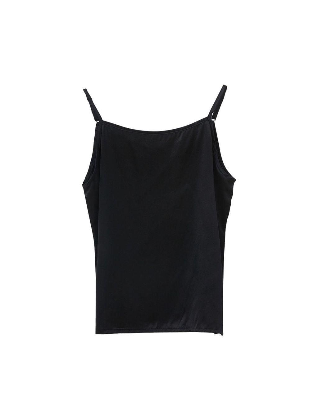 Soft Strokes Silk Black Pure Mulberry Silk Camisole With Adjustable Straps