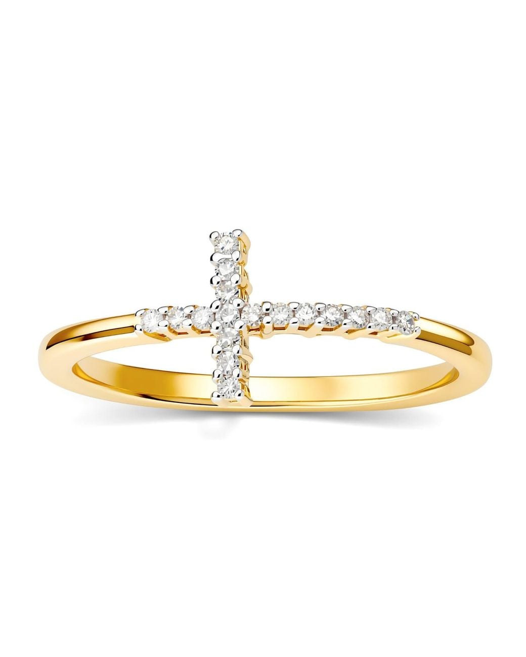 Kylie Harper Metallic Petite Diamond Cross Ring