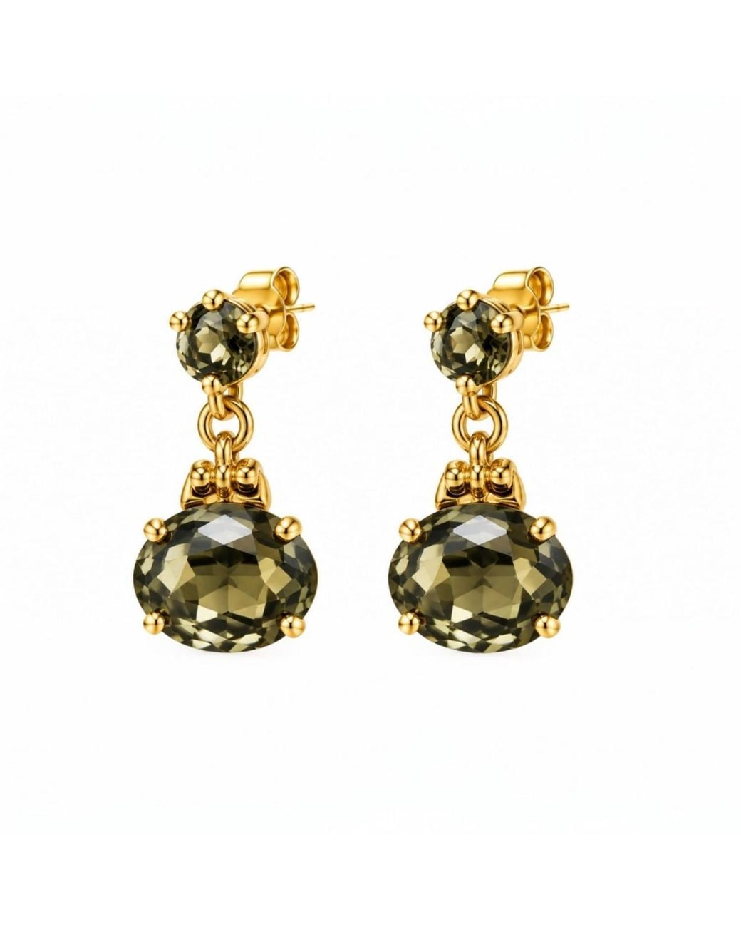 Vstyle Metallic Crystal Drop Earrings