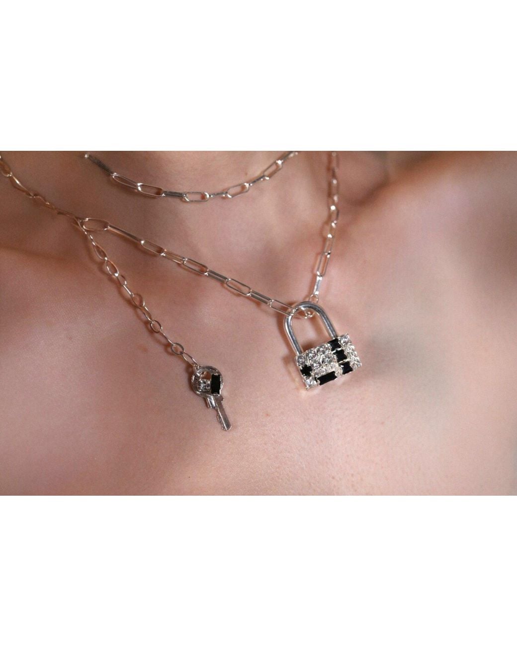 Vicki Sarge Black The Tweed Lock Necklace