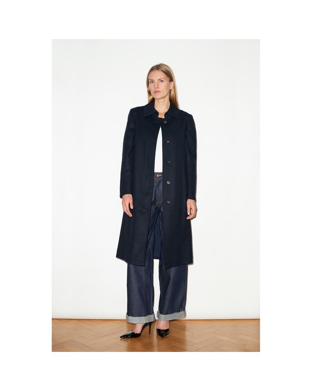 Hegarty London Blue Single Breasted Overcoat