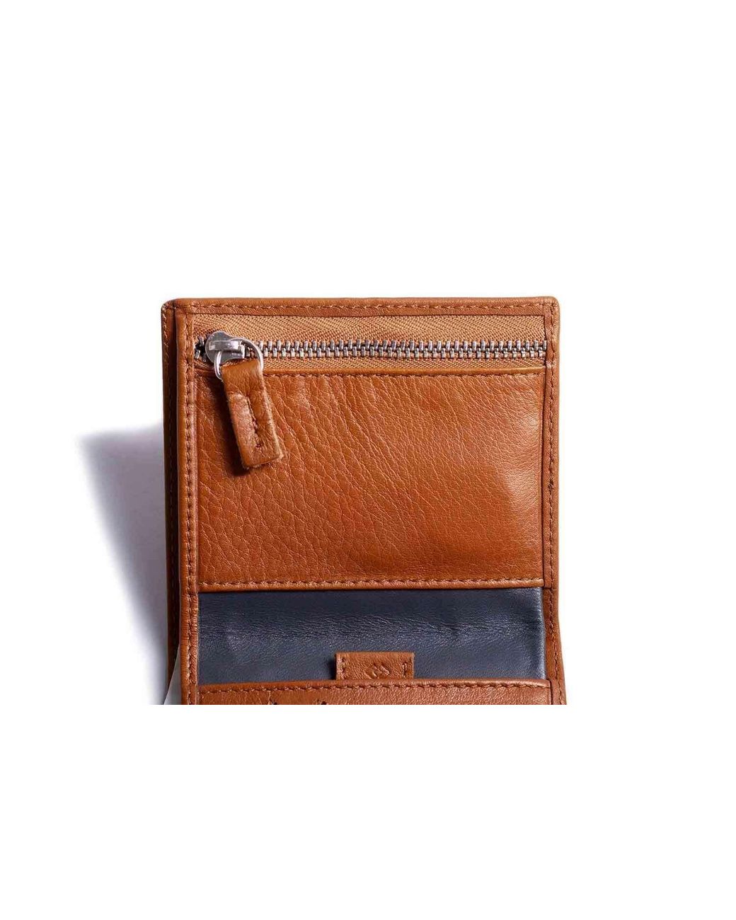 Harber London Black Neutrals Leather Bifold Zip Wallet With Rfid Protection