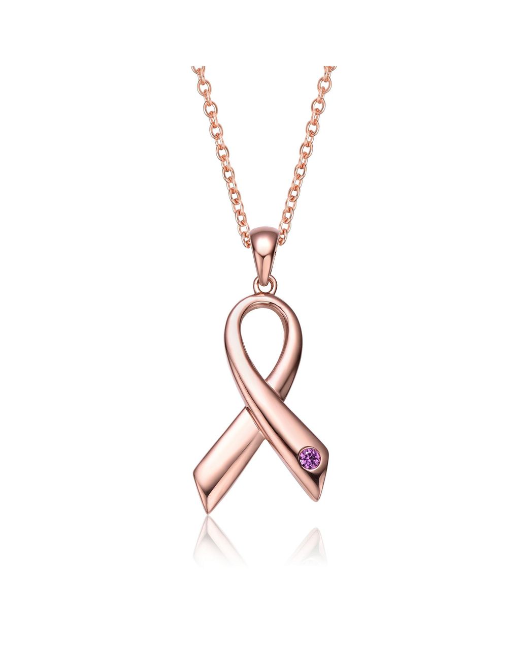 Genevive Jewelry Metallic Rose Rachel Glauber Plated Teens-Young Adults Rose Plated Infinity Pendant