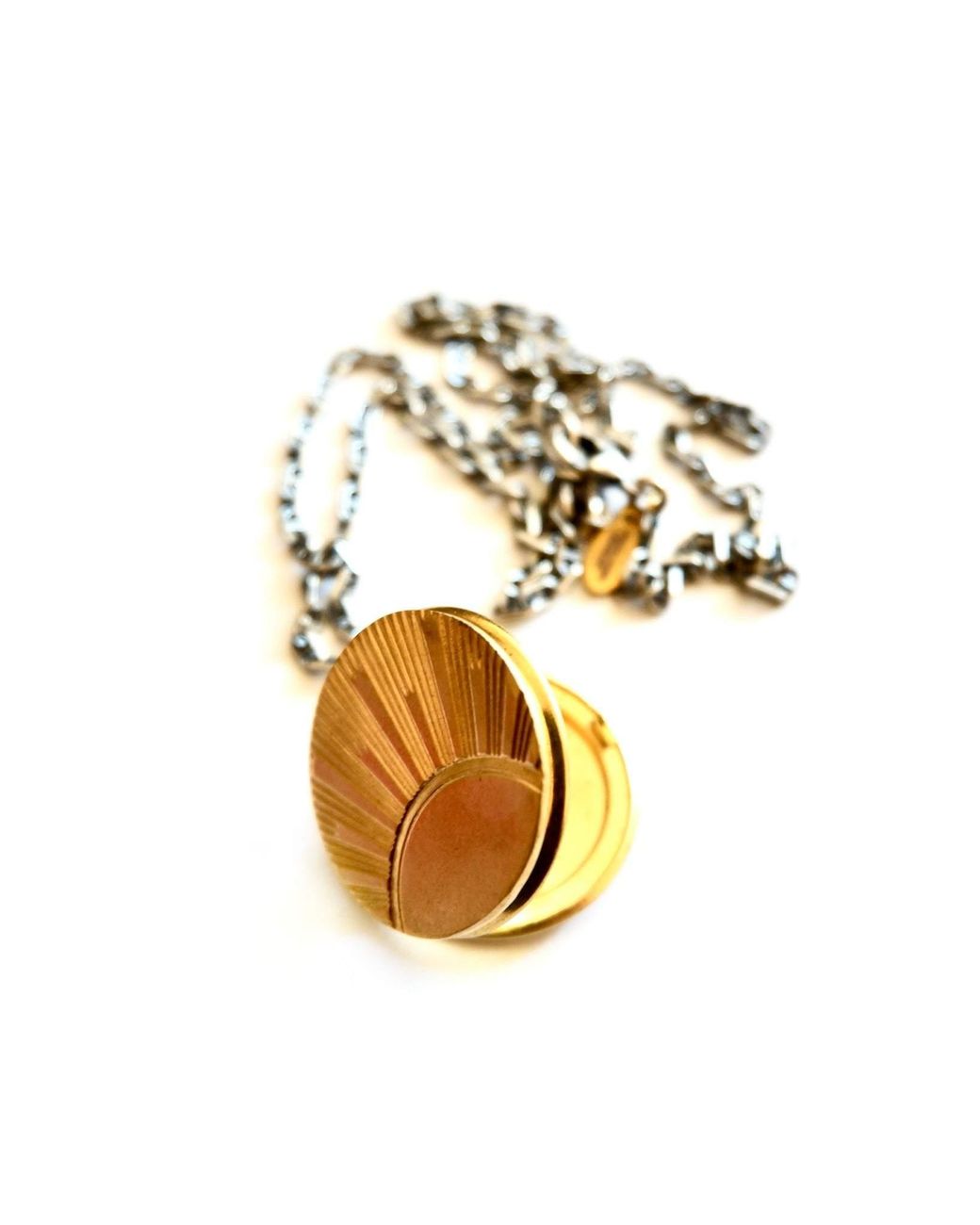 Persia Dona Jewelry Metallic Vintage Sunrise Locket Necklace