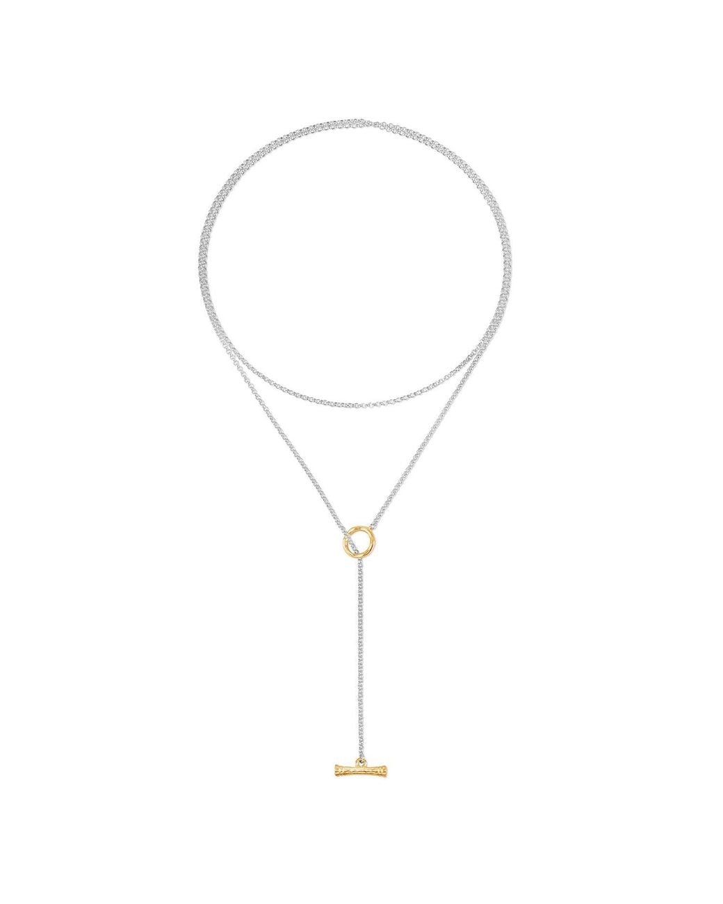 Dower & Hall Metallic Nomad T-Bar Lariat Necklace