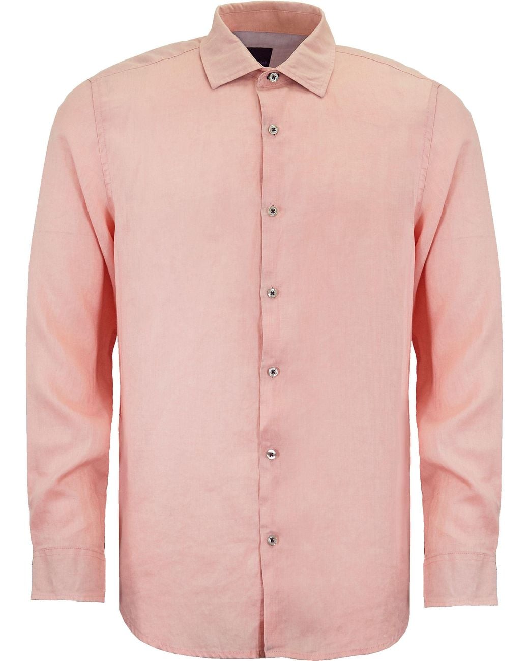 Lords of Harlech Pink Laurent Linen Shirt for men