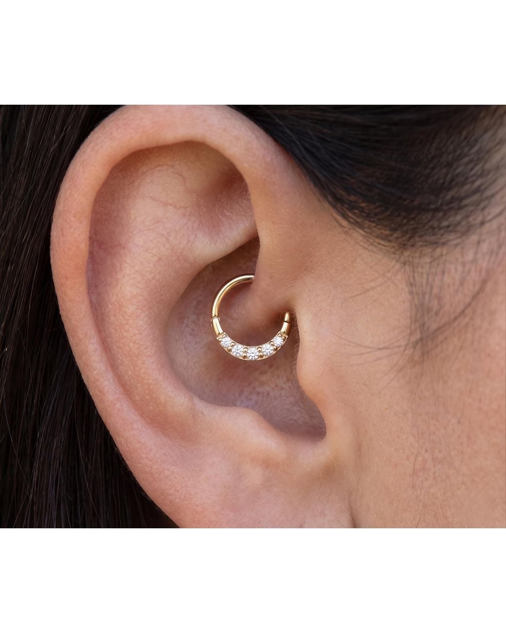 Zahav Jewelry Metallic 10K Solid 16G 8Mm Or 10Mm Clicker Hoop
