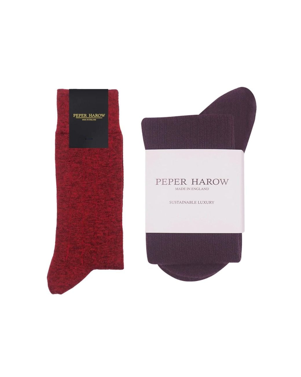 Peper Harow - Made in England Purple Cashmere & Wool Boot Socks Bundle – for men
