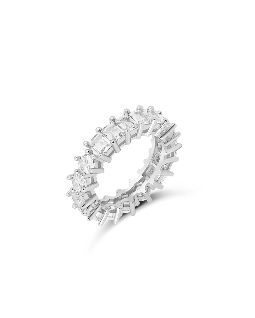 SHYMI Metallic Half And Half Eternity Band