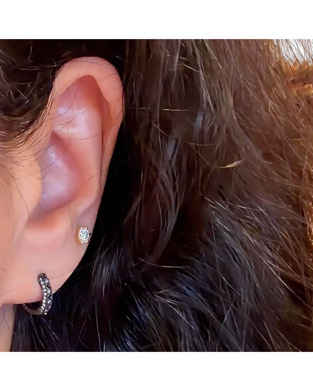 Jagged Halo Jewelry Metallic Crystal Spike Mini Huggie Hoop Earrings Rhodium