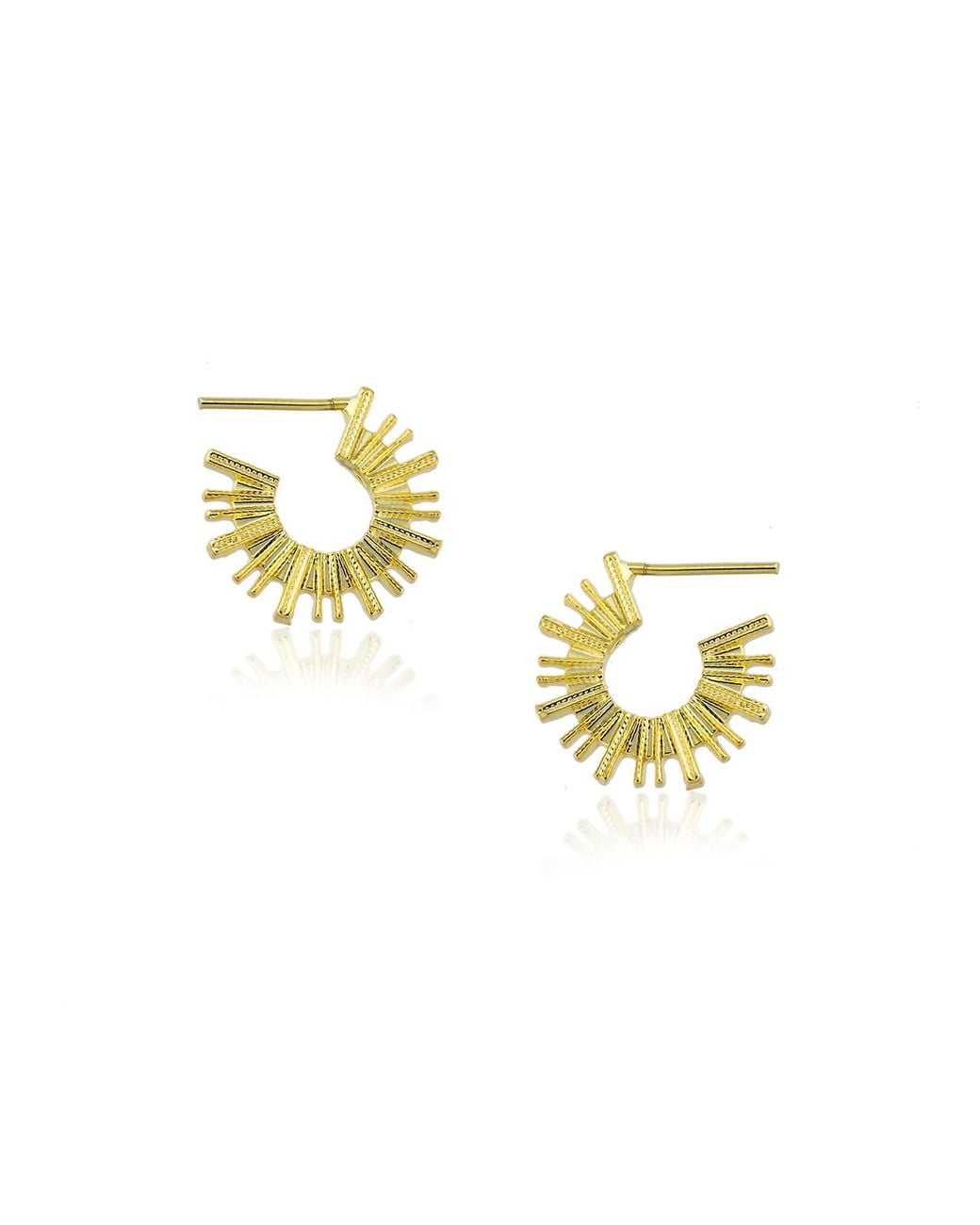 Milou Jewelry Metallic Small Sun Hoop Earrings