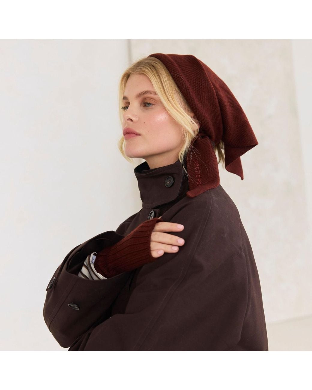 Arctic Fox & Co. Red Merino Wool Triangle Scarf