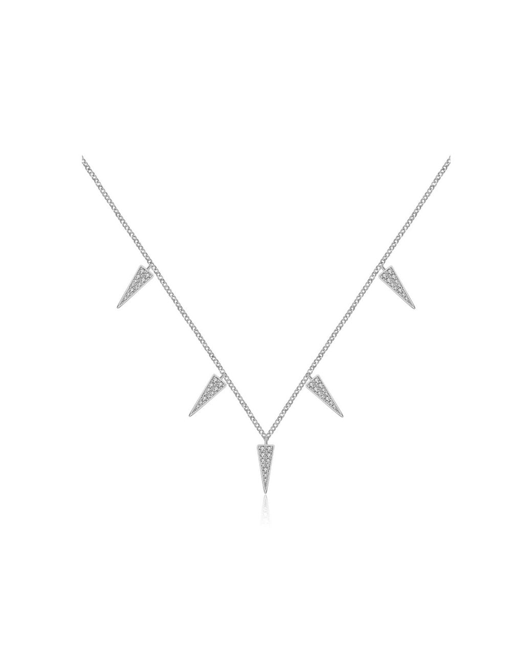Genevieve Collection Metallic 18K Triangle Shape Diamond Necklace Choker