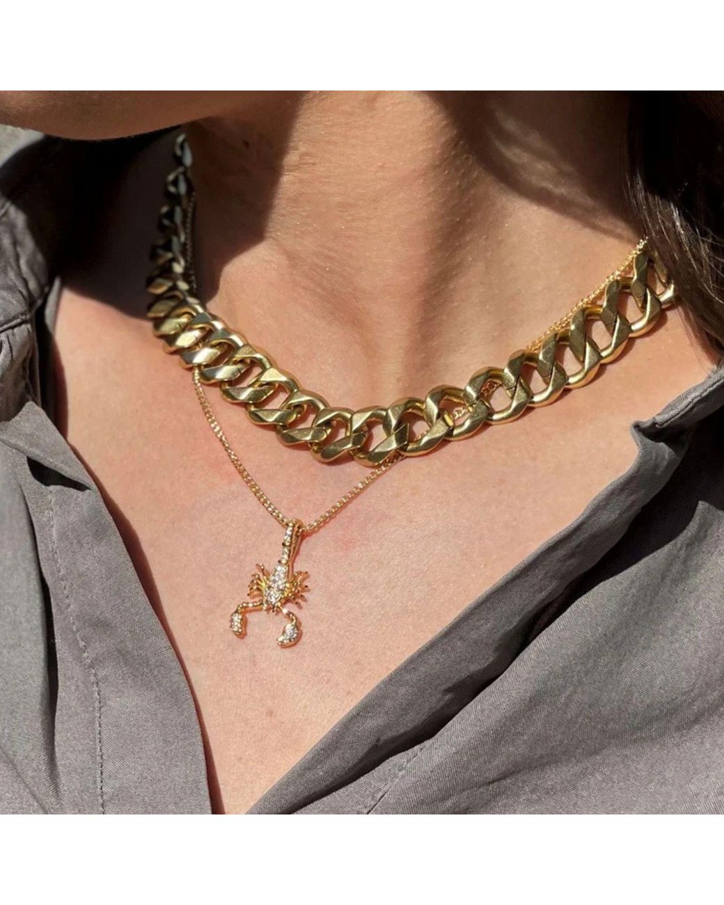 Rachel Nathan Metallic Scorpion Necklace