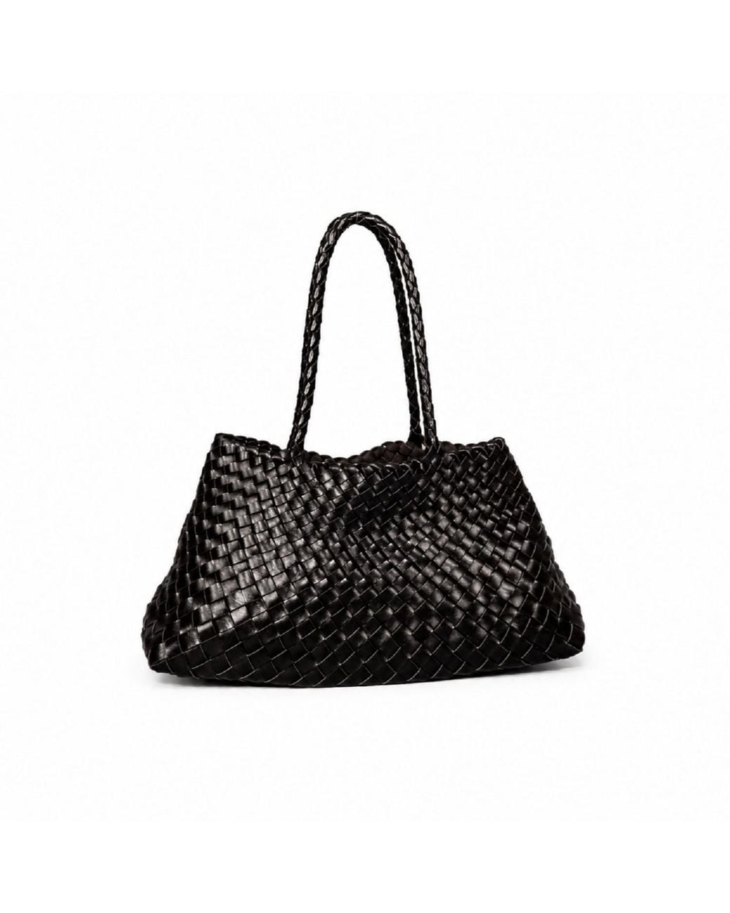 Rimini Black Hand Woven Shoulder Bag 'Donna'
