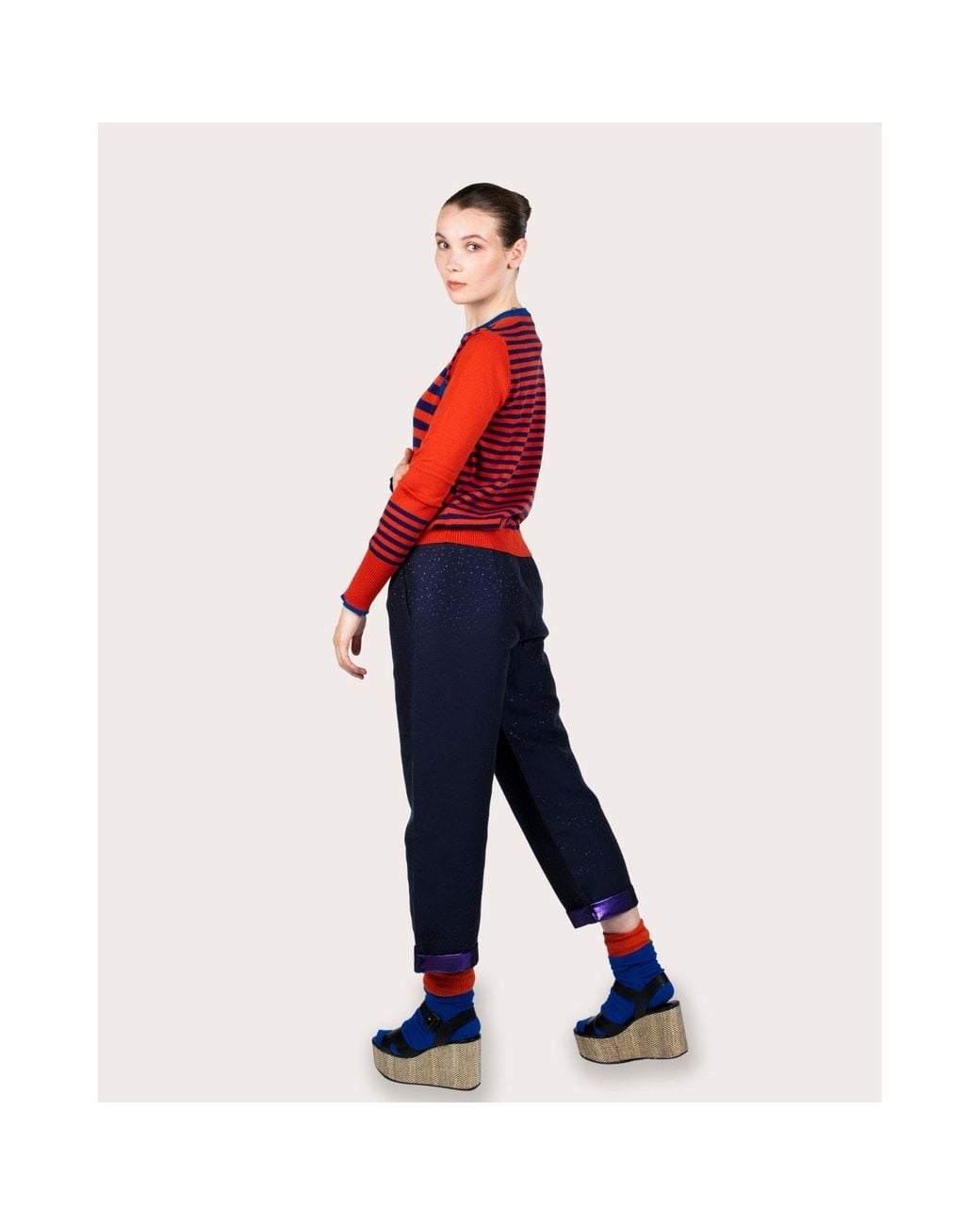 Lo Neel Fred Fire Striped Sweater Crewneck Jumper