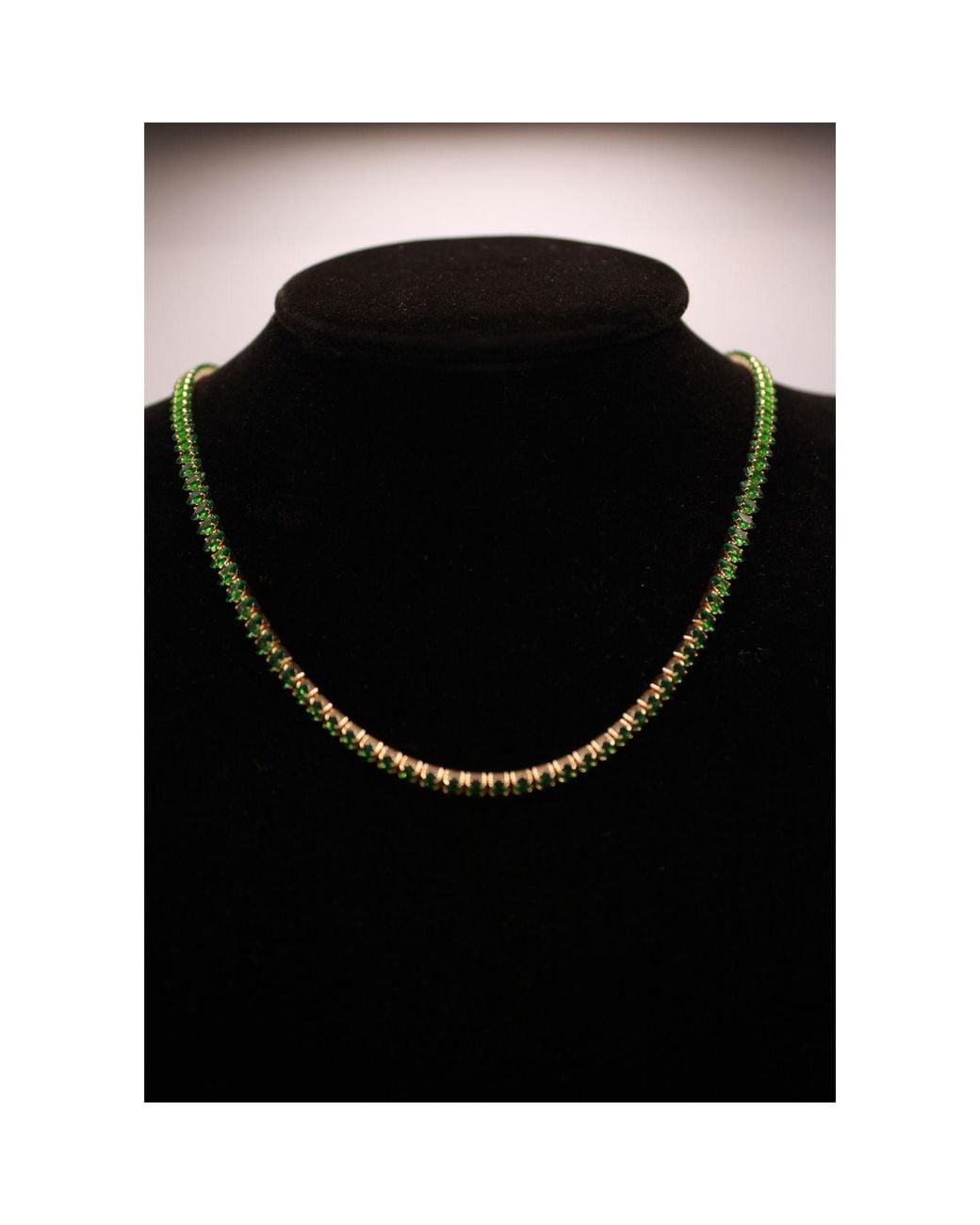 Urbane Jewelry Studio Green Emerald Tennis Necklace