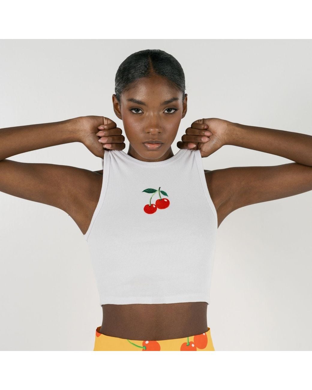 Pineapples Don't Have Sleeves White Cherry On Top Tank Top