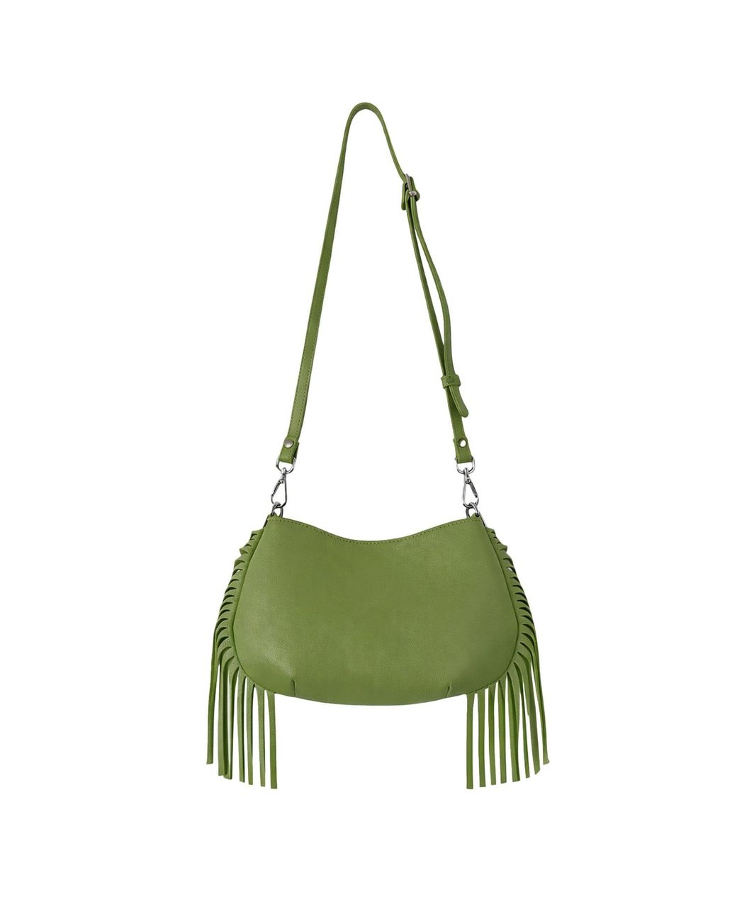F3Rog by Rana Green Pistachio Crossbody Mini Gordon Fringe Bag