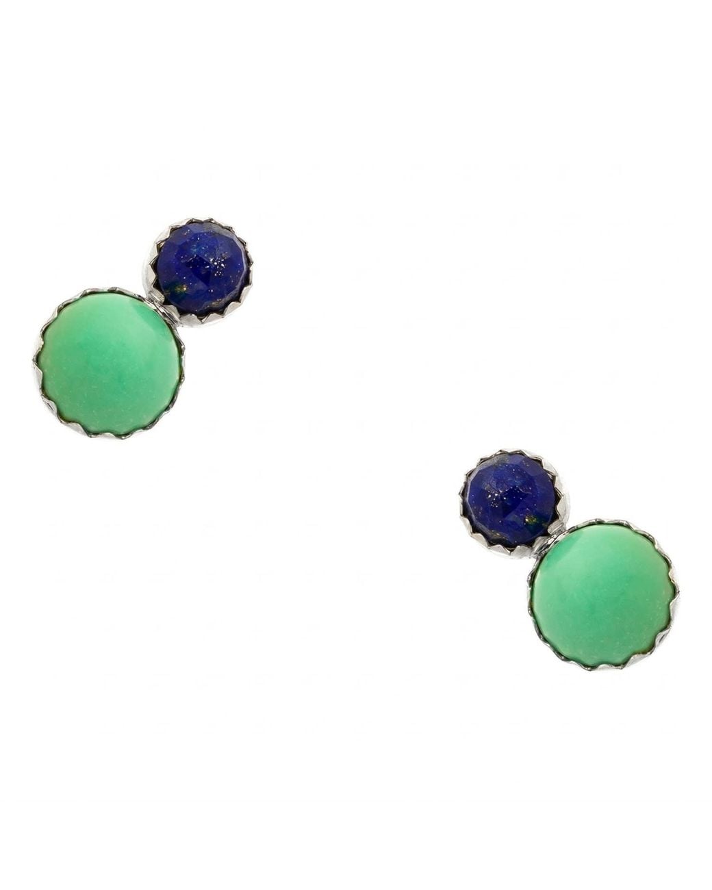 Heather Hawkins Jewelry Blue Coupled Extra Tiny And Lapis Serrated Studs