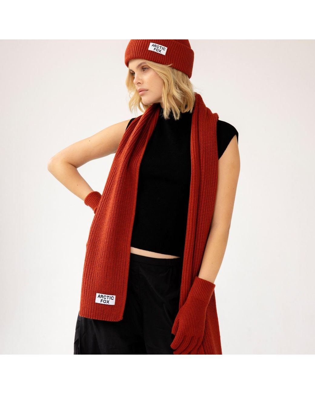 Arctic Fox & Co. Red Recycled Bottle Scarf
