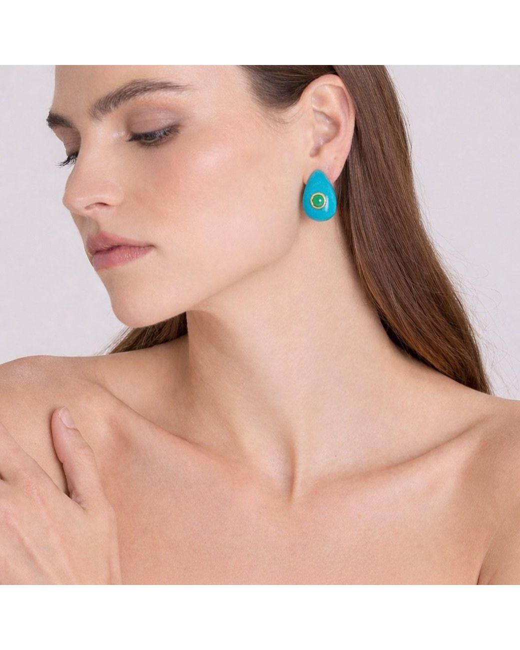 Michael Nash Jewelry Blue Rosamund Resin Pierced Earrings