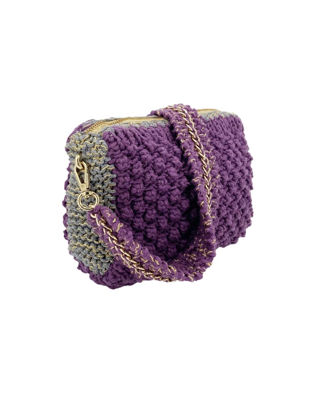 Hilo De Mar Purple Luar Hand Knitted Bag