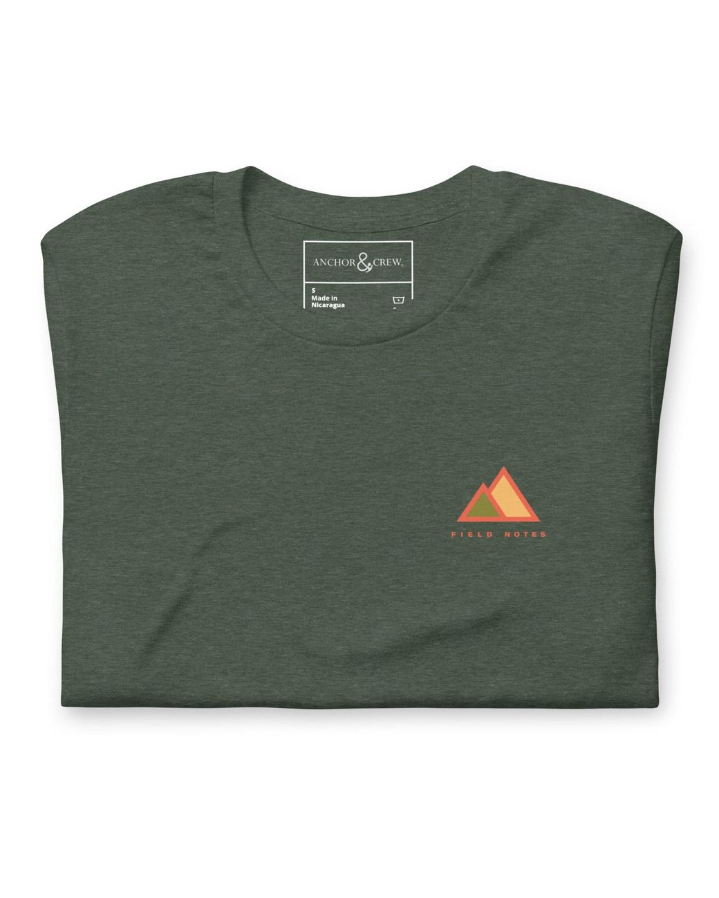 Anchor and Crew Green Forest Two Field Notes Organic Cotton T-Shirt