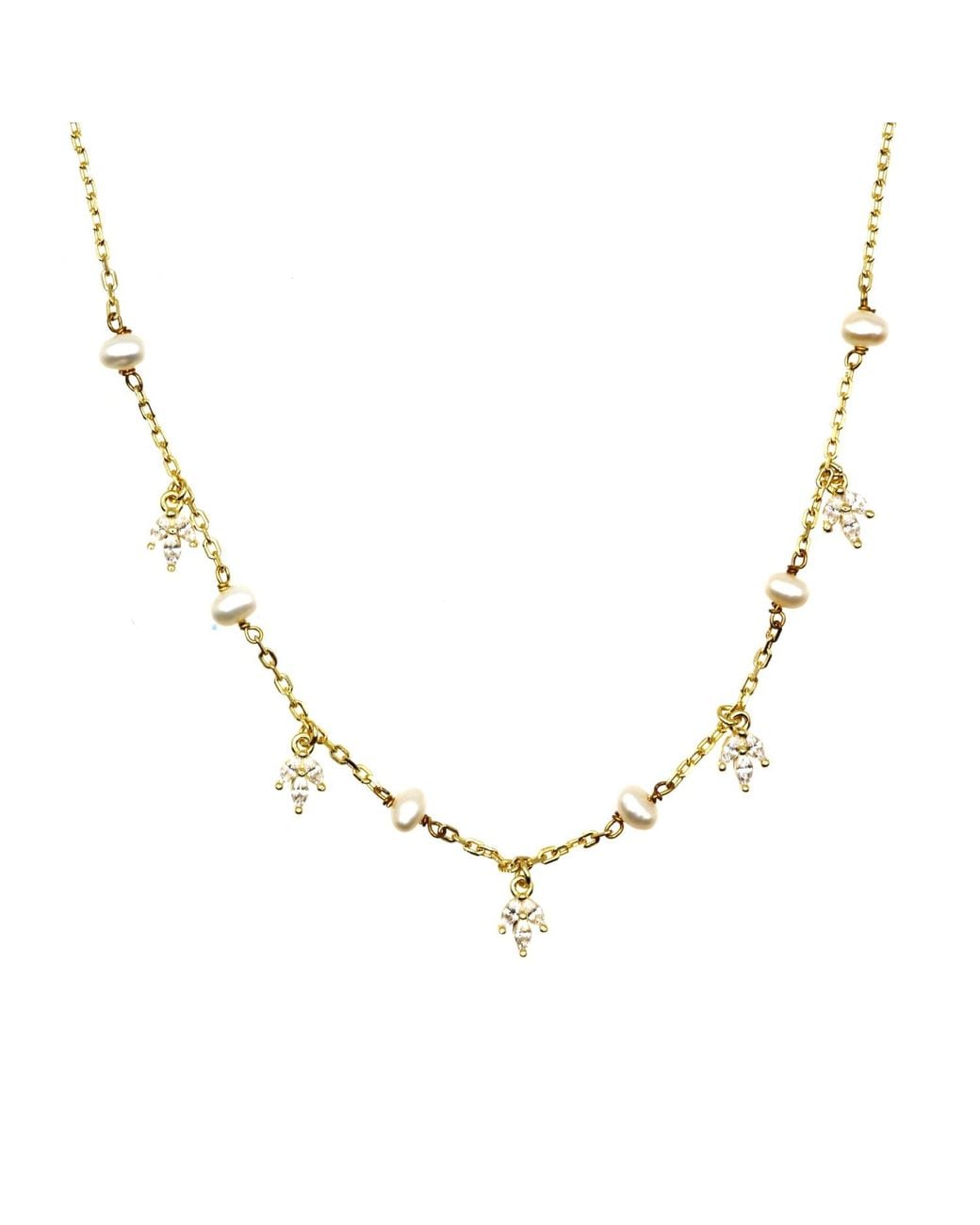 VicStoneNYC Fine Jewelry Metallic Pearl Dangle Charms Necklace