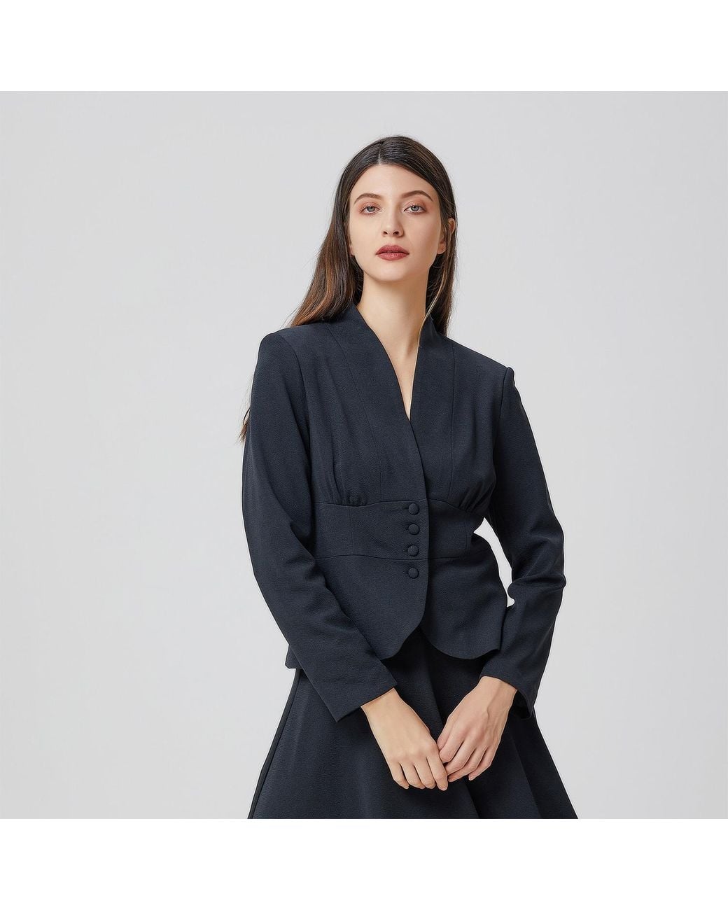 Smart and Joy Black Fit-And-Flare Blazer