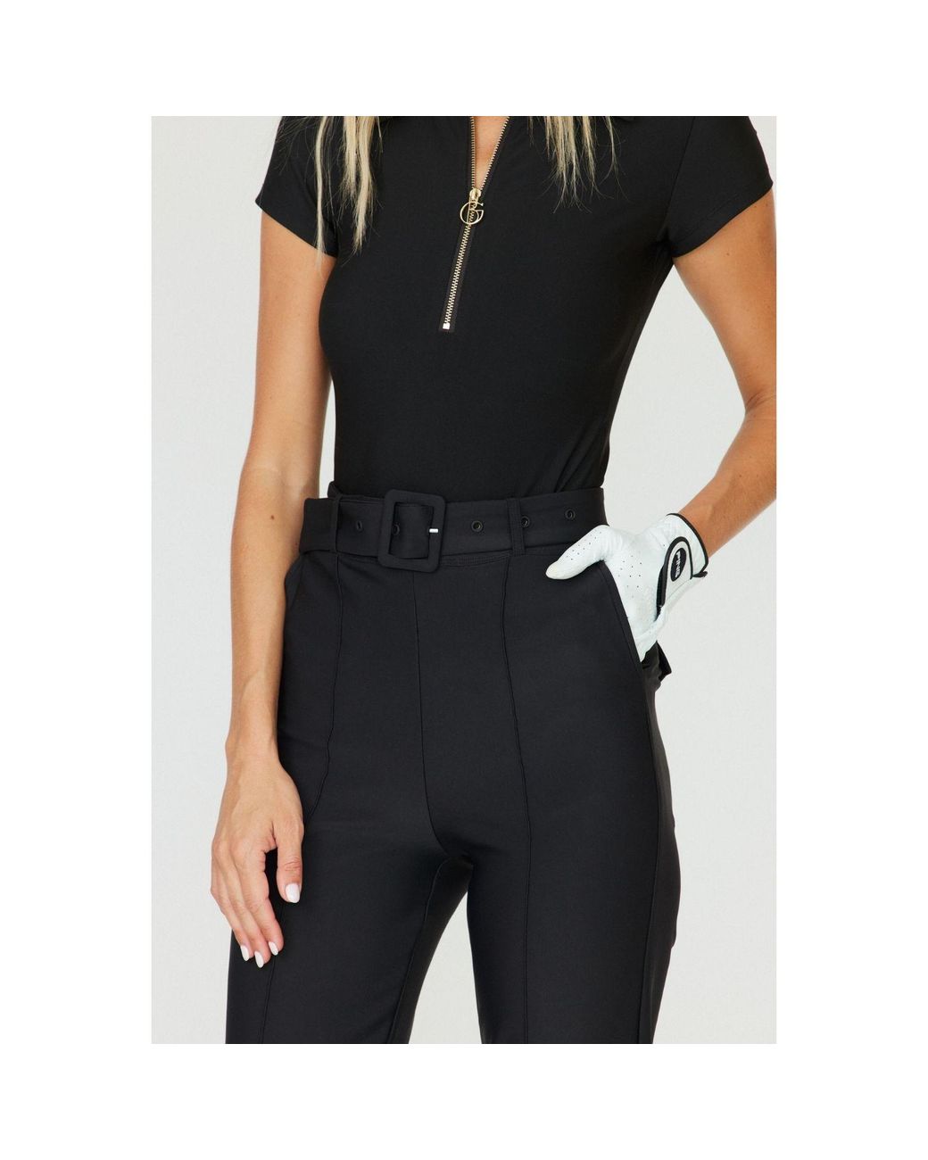 Goldie Byrd Black Belted Hybrid Pants