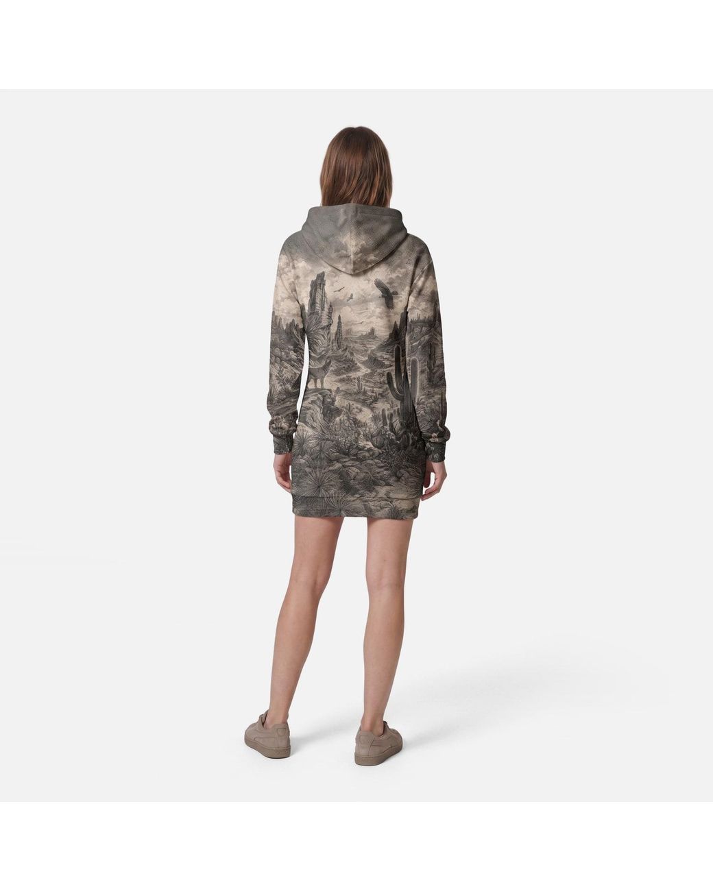 Aloha From Deer Gray Desert Howl Oversize Hoodie Dress