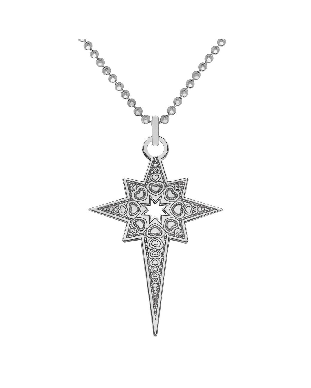 CarterGore Metallic Medium Sterling North Star Pendant Necklace