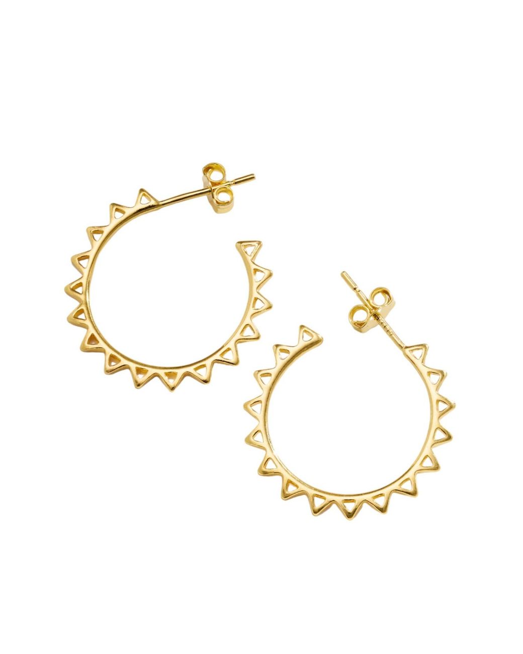 Posh Totty Designs Metallic Plated Sun Ray Open Hoop Earrings