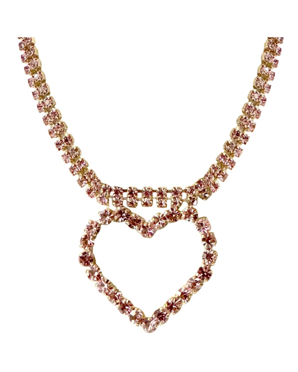 Laura Gray Metallic Crystal Heart Necklace