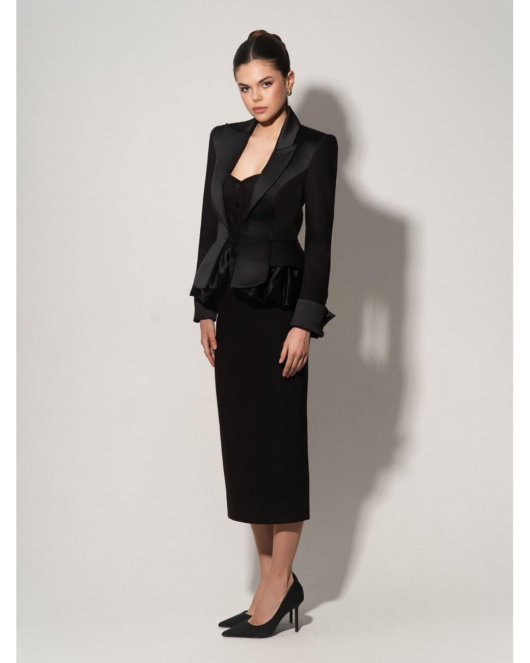Tia Dorraine Black Deconstructed Tailored Blazer