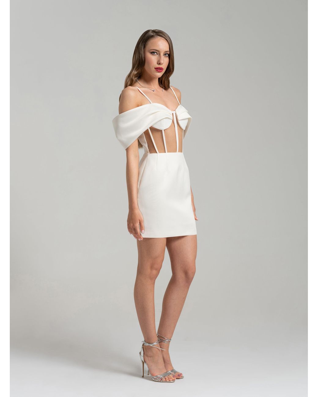 Tia Dorraine White Belle Of The Ball Satin Mini Dress