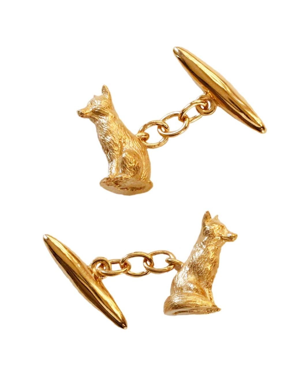 Lee Renee Metallic Fox Cufflinks – Sitting for men