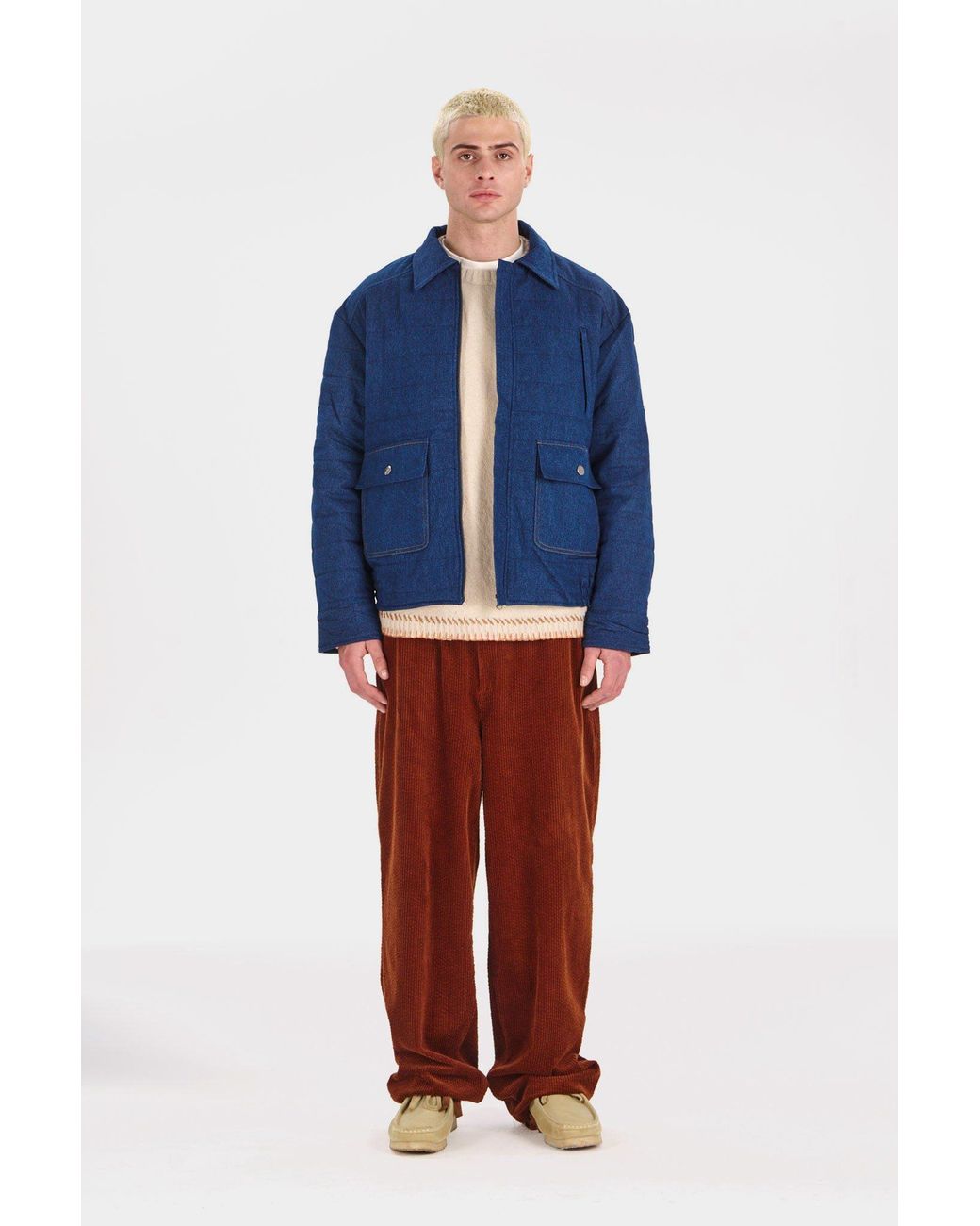 Komodo Blue Frankie Quilted Organic Cotton Jacket for men