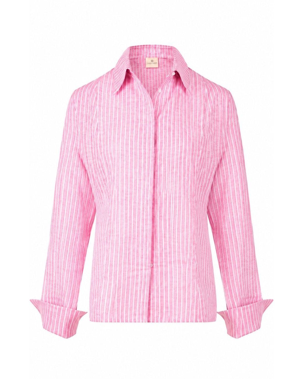 Gunda Hafner Ltd Pink And Striped Linen Cotton Blend Shirt
