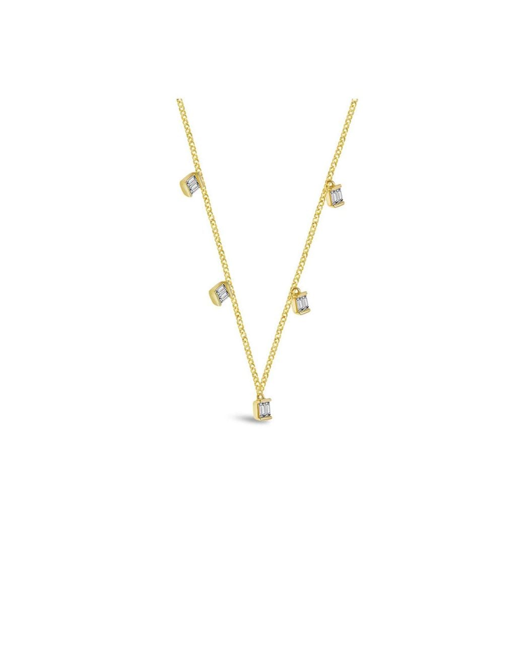 Genevieve Collection Metallic 18k Yellow Gold Rhombus Shape Diamond Necklace / Choker
