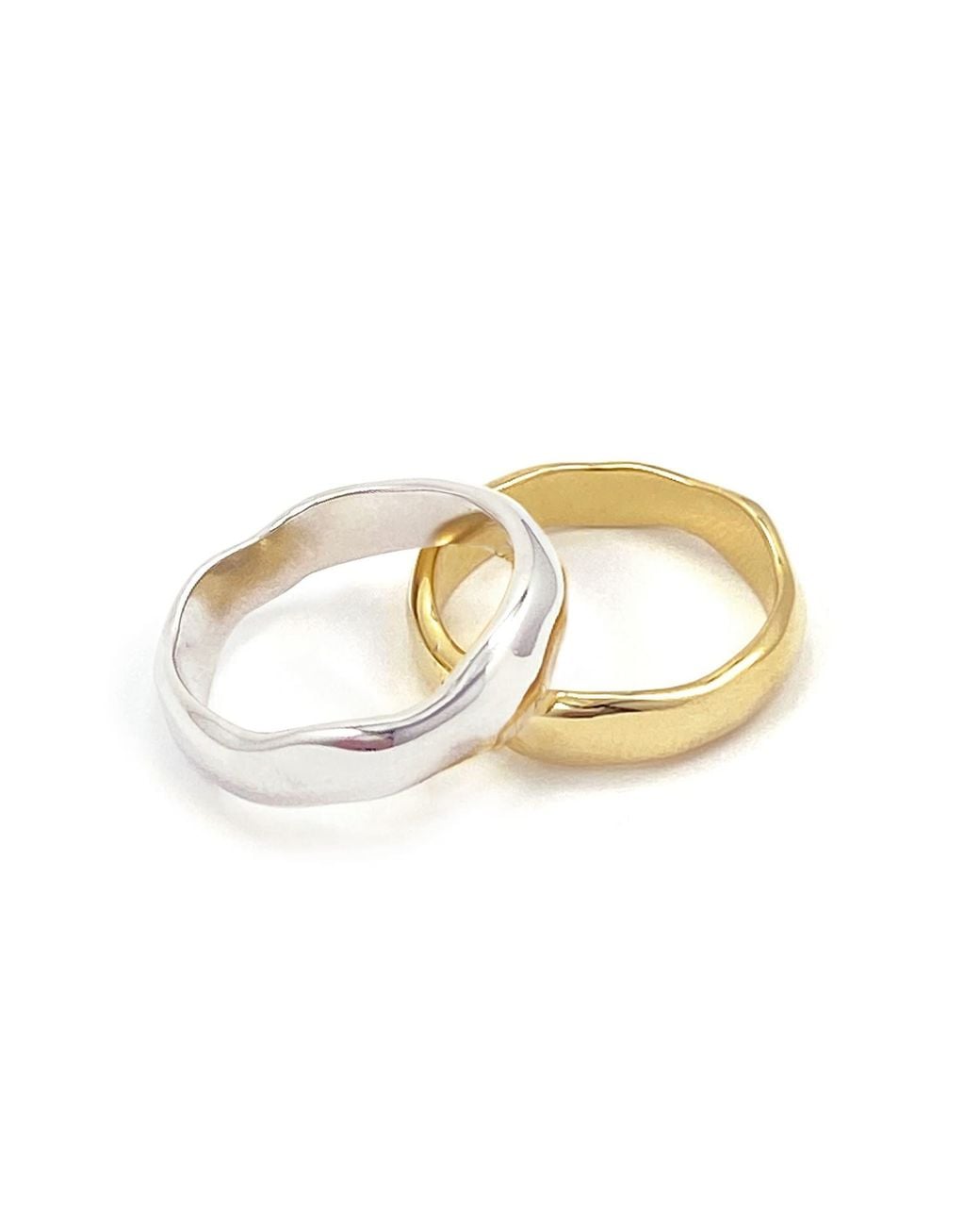 Biko Jewellery Metallic Wavi Ring Thin