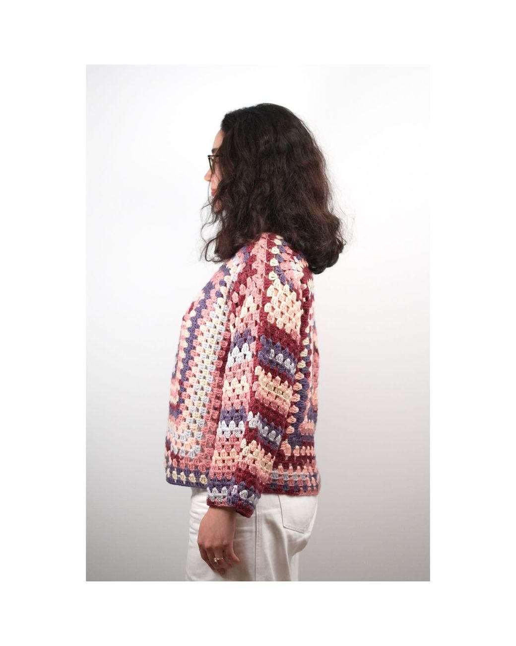 Ana Chic Red Granny Square Handmade Crochet Jumper
