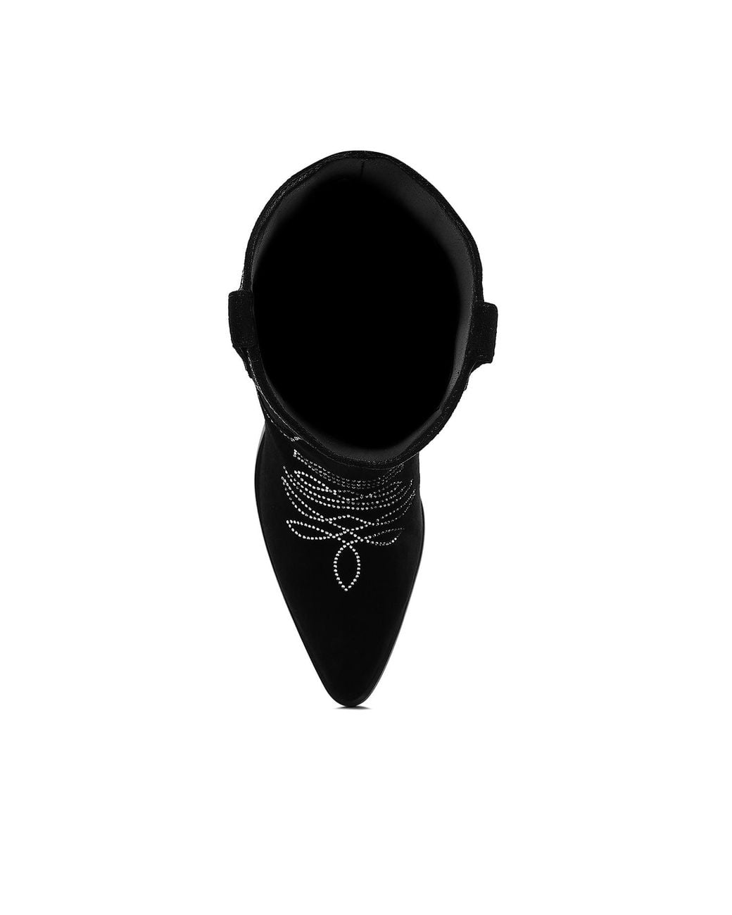 Rag & Co Black Latafa Rhinestones Embellished Cowboy Boots