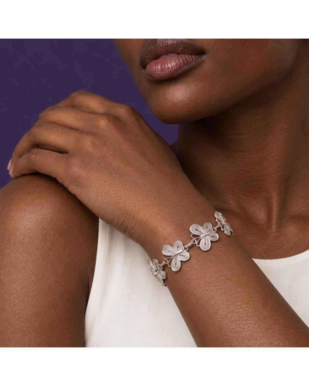 Yieon Metallic Butterfly Fine Filigree Bracelet