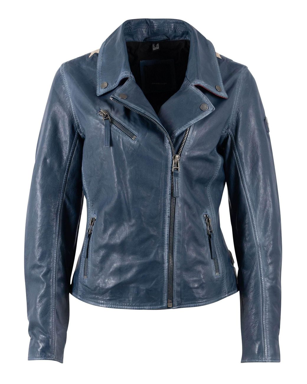 Mauritius Blue Star Lambskin Leather Jacket Christy Americana