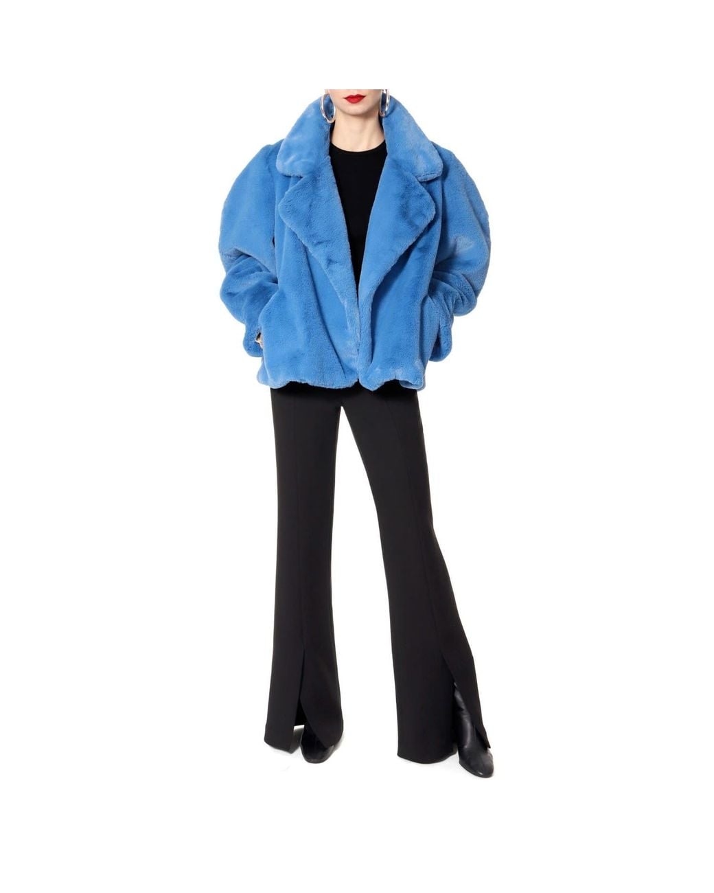 AGGI by HALEWSKI Blue Faux Fur Gigi Azure