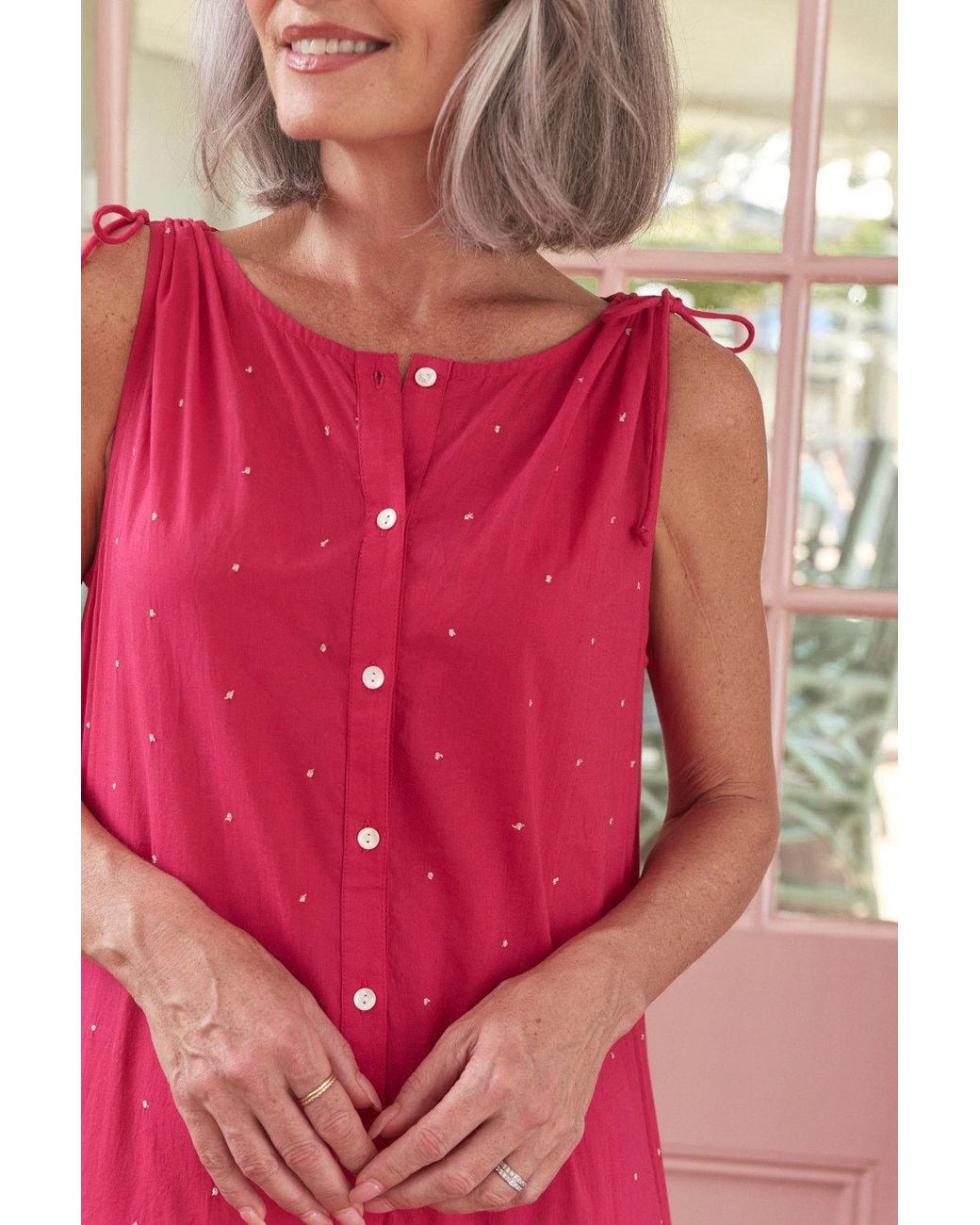 Adrift Clothing Pink Millie Reversible Bubble Hem Dress