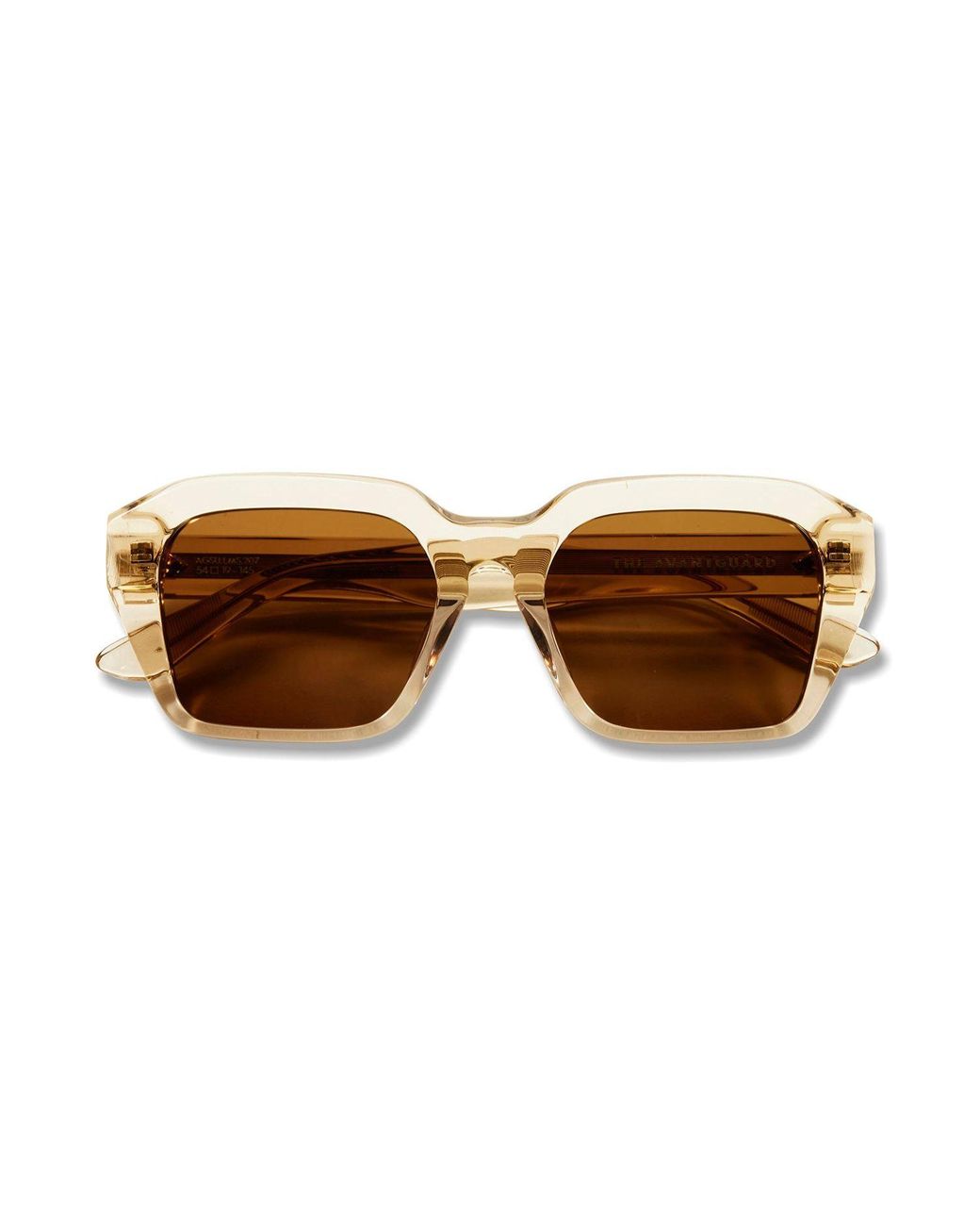 The Avantguard Brown Neutrals Wildflower Limestone Square Sunglasses