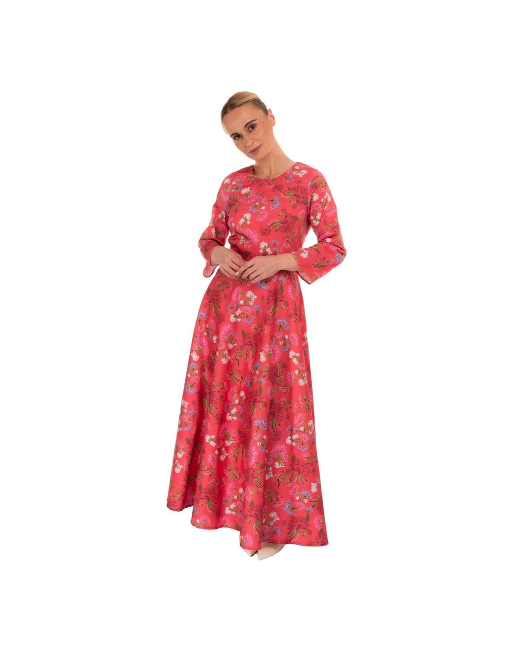 Sofia Tsereteli Red Floral Garnet Gown
